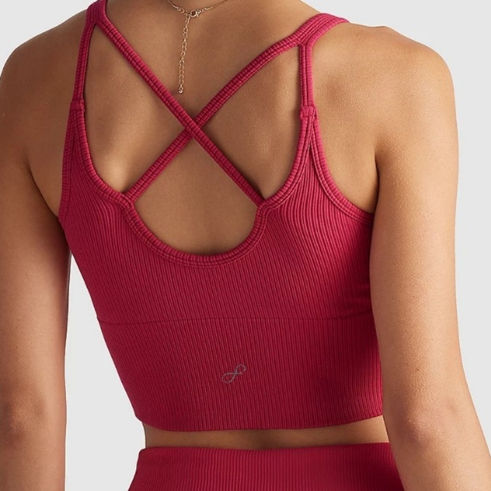 Freely Red Women's Darlene Seamless Sports Bra Low Support Size Medium - Picture 2 of 10